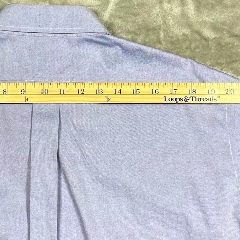 LOT OF 2 Brooks Brothers Dress Shirts 17 4/5 (XL) 1 Blue 1 Orange Plaid Non Iron - Picture 13 of 15